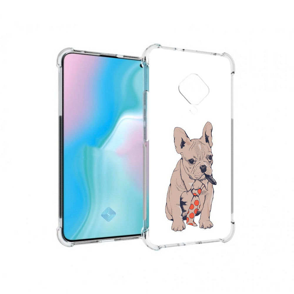 

Чехол MyPads Tocco для Vivo S5 бульдог с сигарой (PT226962.406.250), Прозрачный, Tocco