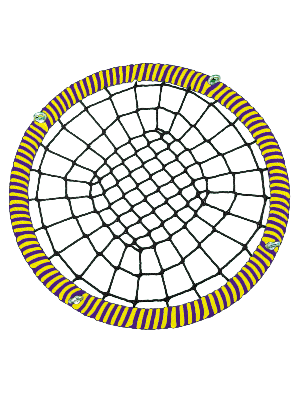 

Качели-гнездо JINN ЦП/ПШ/140/102/16/8/Ф/Ж-Ч/КГ 140x140 см черный, фиолетовый, желтый, KST-516293