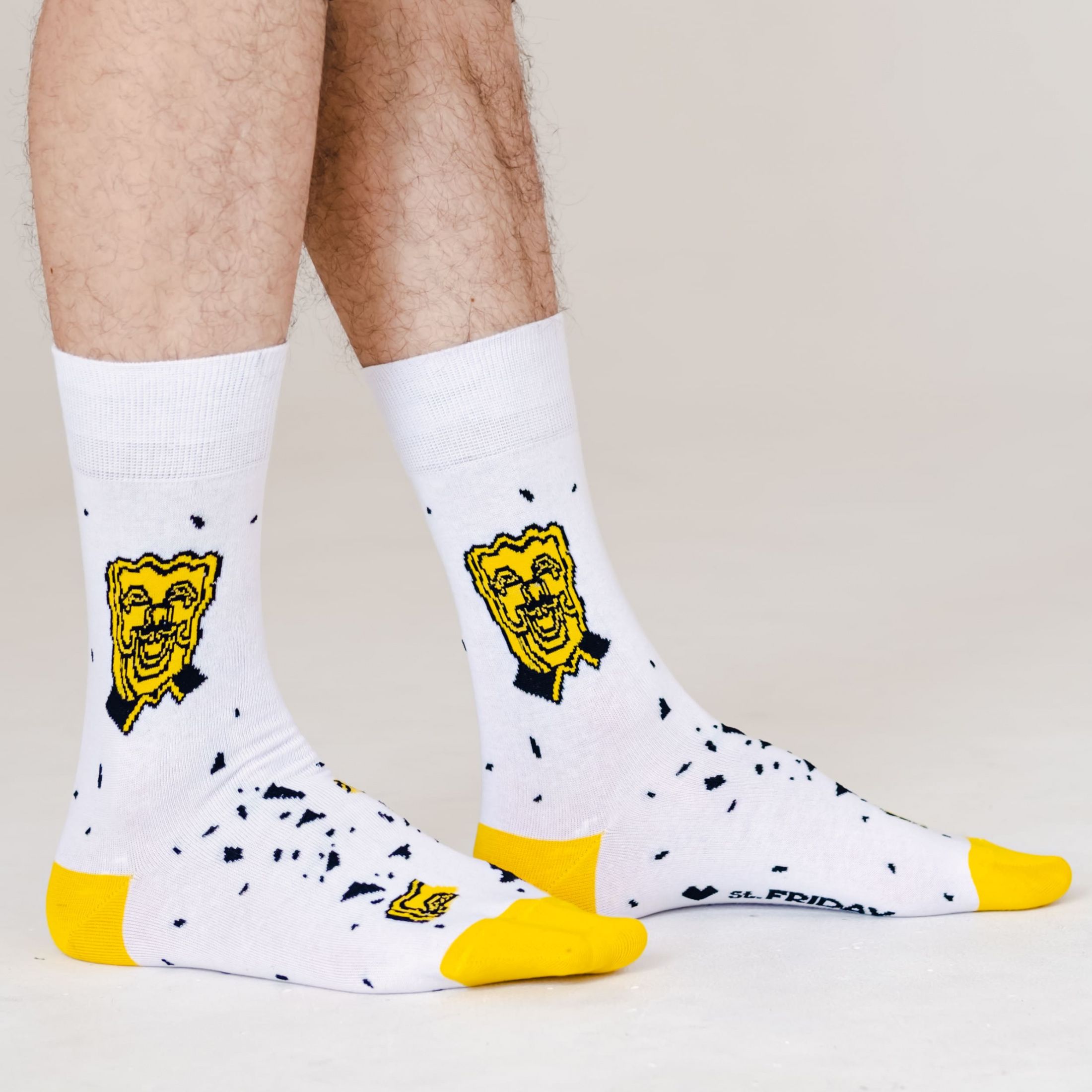 

Носки унисекс St. Friday Socks GR-1413-02/08/19 белый/желтый 34-37, GR-1413-02/08/19