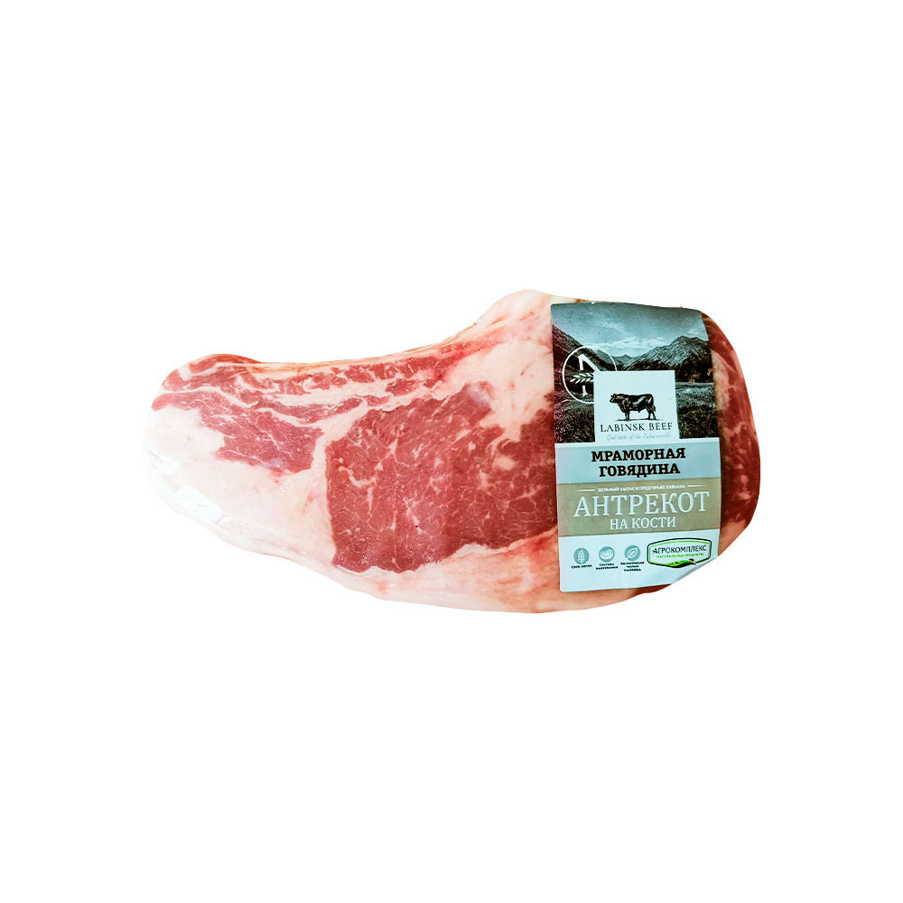 

Антрекот из говядины порционный на кости Labinsk Beef охлажденный 1 кг