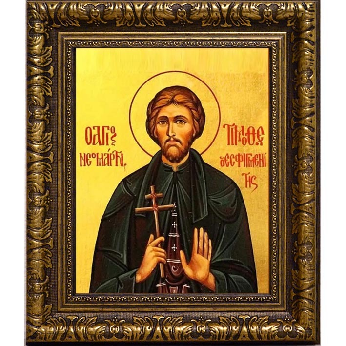 

Тимофей Есфигменский, Адрианопольский, преподобномученик. Икона на холсте.