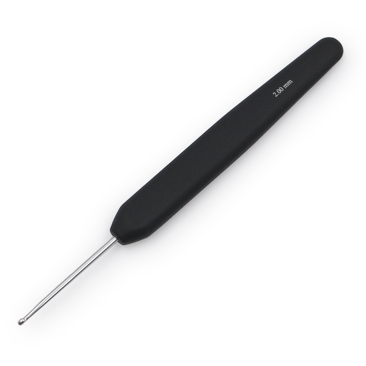 Крючок для вязания с эрг ручкой BasixAluminum 2мм, алюминий, серебро/черный, KnitPro