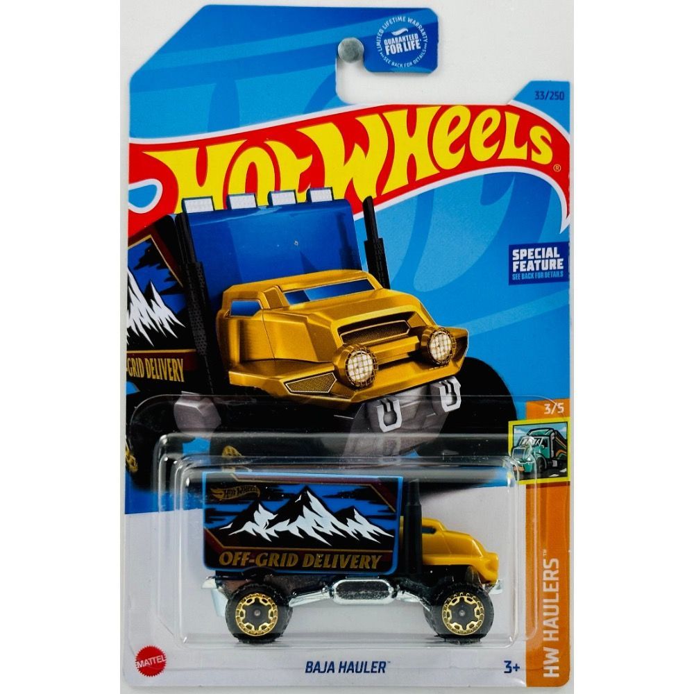 Машинка Hot Wheels легковая машина HKJ98 металлическая BAJA HAULER черный;желтый