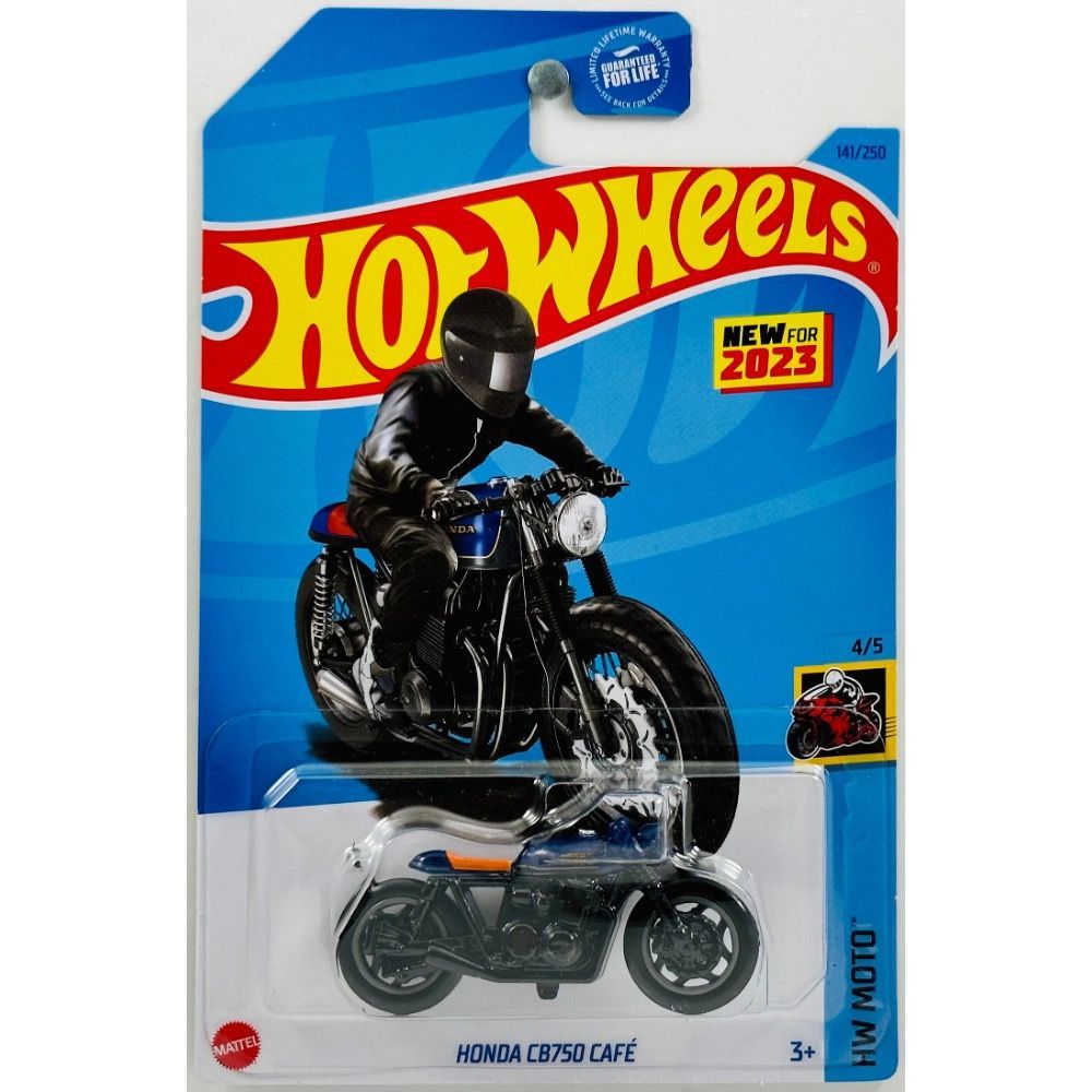 Машинка Hot Wheels мотоцикл HKG49 металлическая HONDA CB750 CAF черный;синий