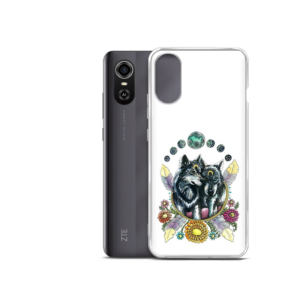 Чехол MyPads Tocco для ZTE Blade A31 Plus красивые волки абстракция (PT226943.475.408)