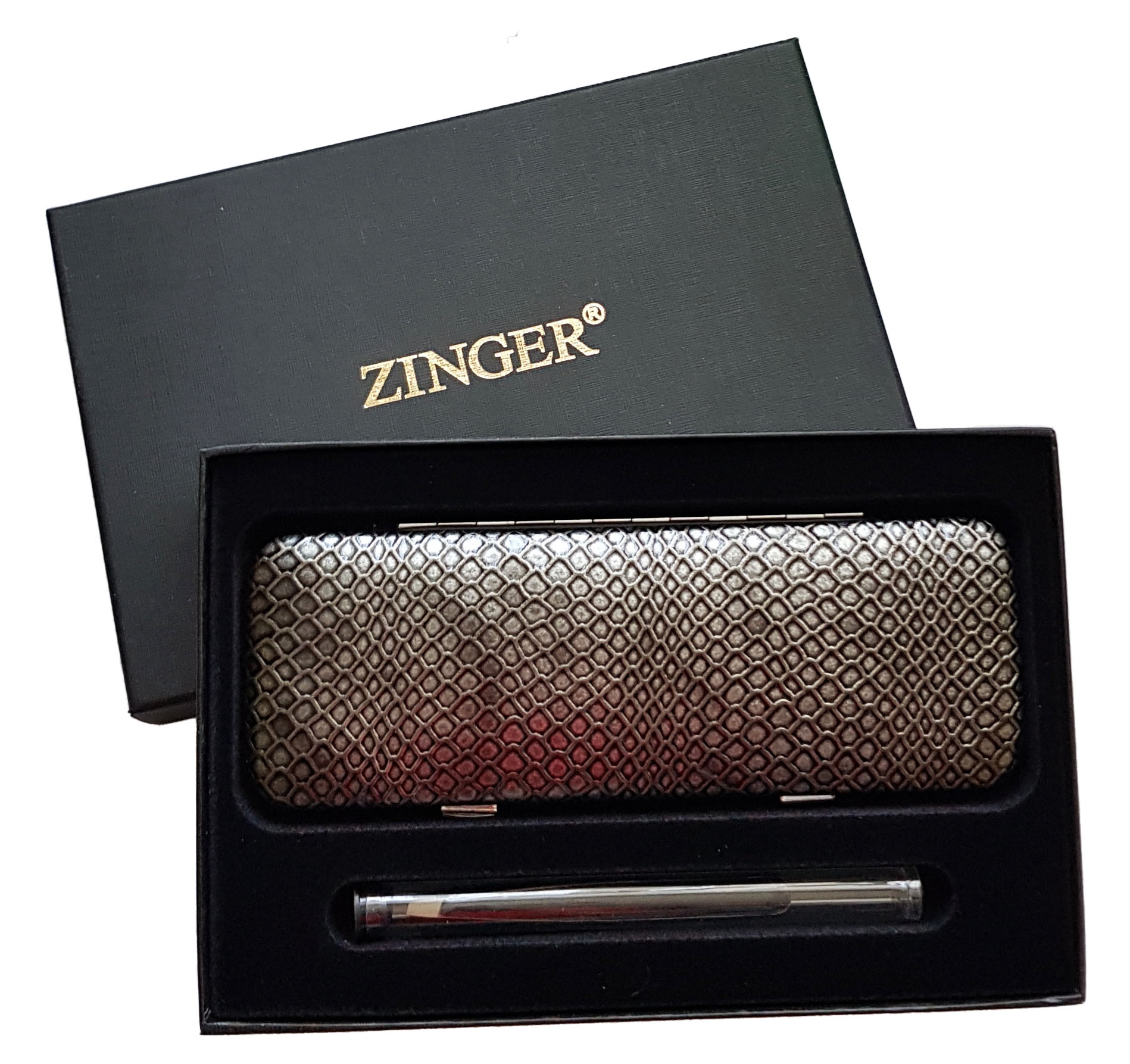 фото Маникюрный набор zinger msfe-401-2 s, коричневый, 7 предметов + пинцет singer