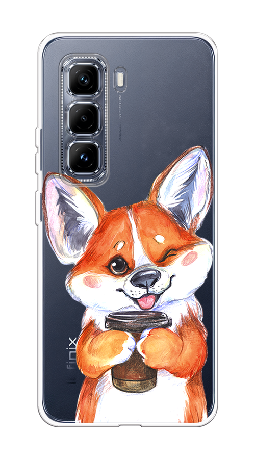 

Чехол на Infinix Hot 50 Pro Plus Корги с кофе, Оранжевый;белый, 3107050-1