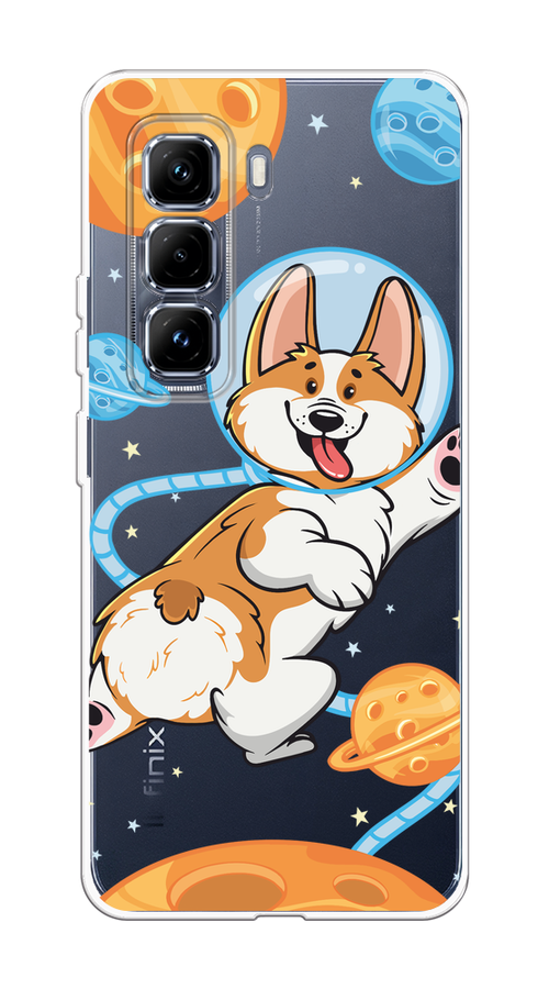 

Чехол на Infinix Hot 50 Pro Plus Корги-космонавт, Голубой;бежевый;белый, 3107050-1