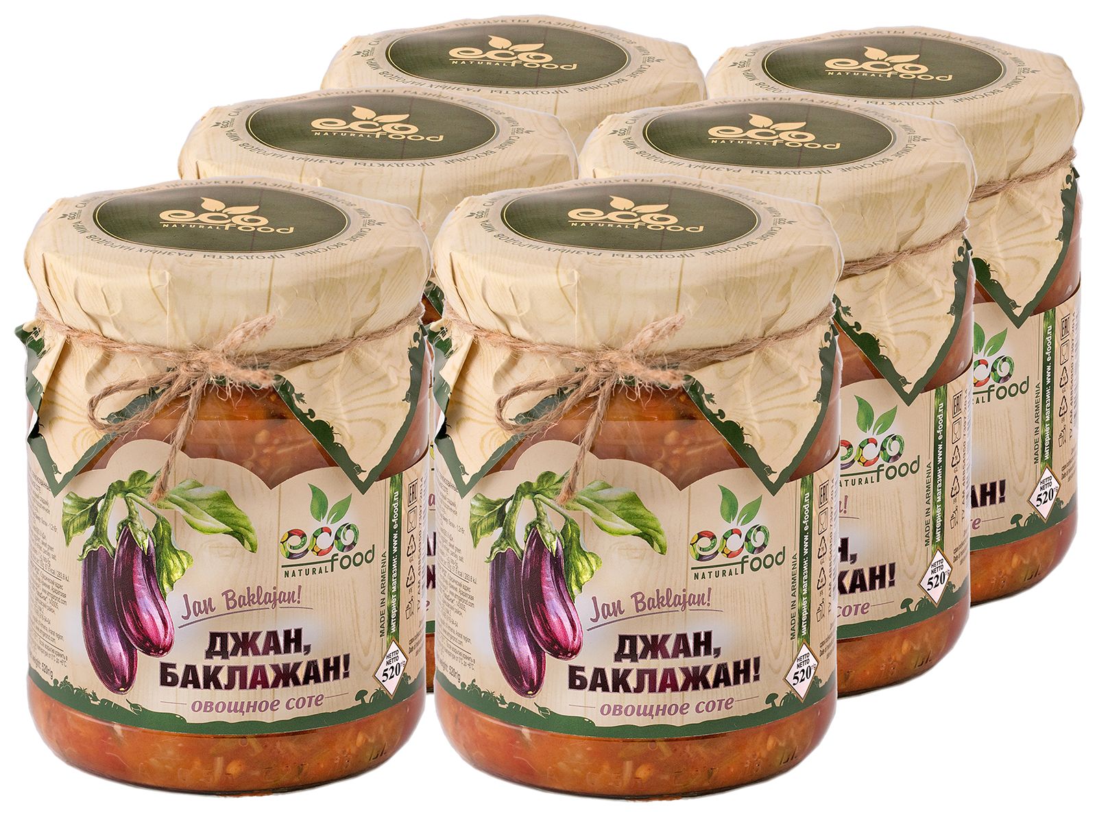 

Овощное соте ECOFOOD Джан, Баклажан!, 6 шт х 520 г