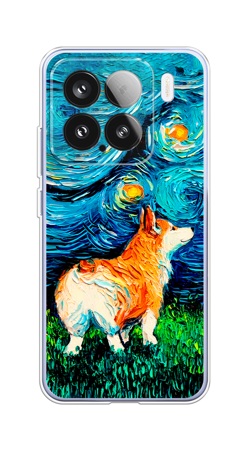 

Чехол на Xiaomi 15 Корги звёздная ночь, Коричневый;белый;зеленый, 323650-1