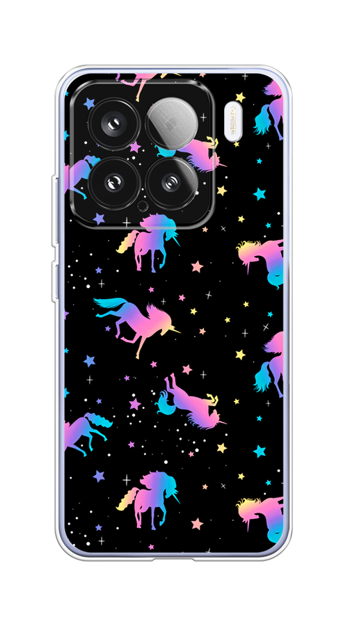 

Чехол на Xiaomi 15 Единороги градиент, Черный;розовый;голубой, 323650-1