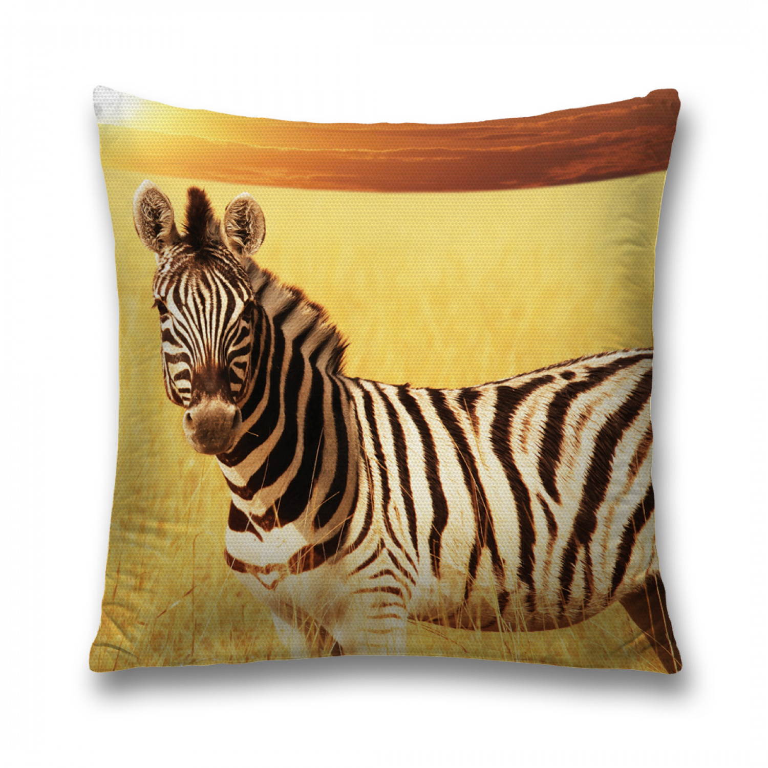 фото Наволочка декоративная joyarty "зебра с любопытством" на молнии, 45x45 см