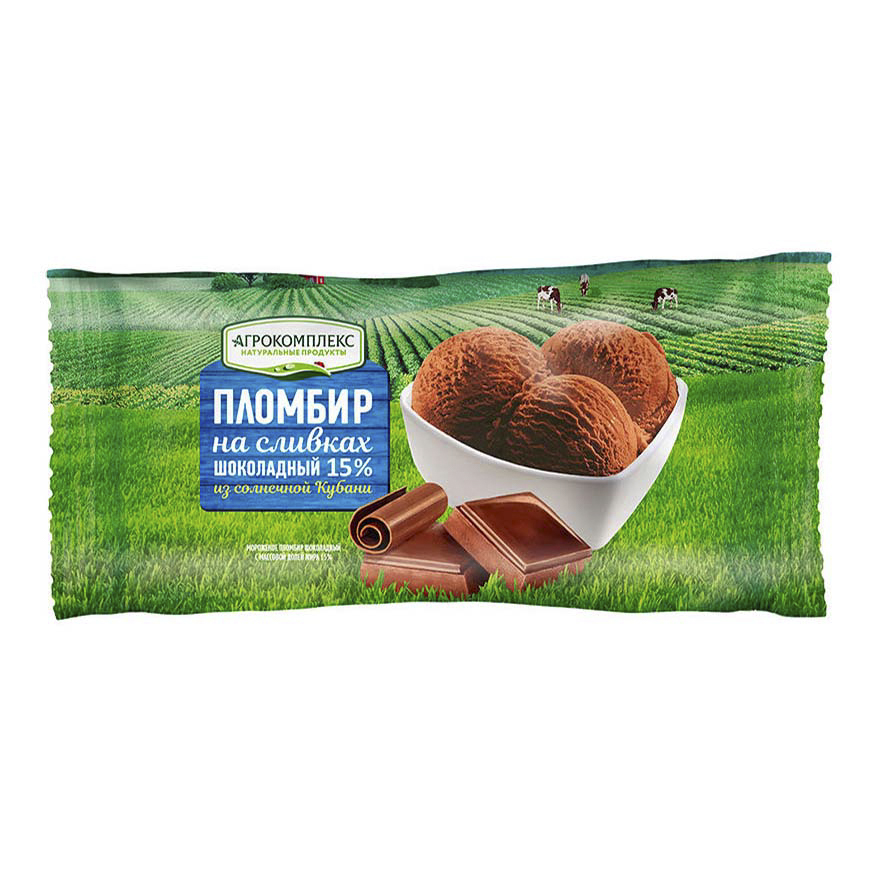 Мороженое пломбир Агрокомплекс шоколадный 15% 400 г