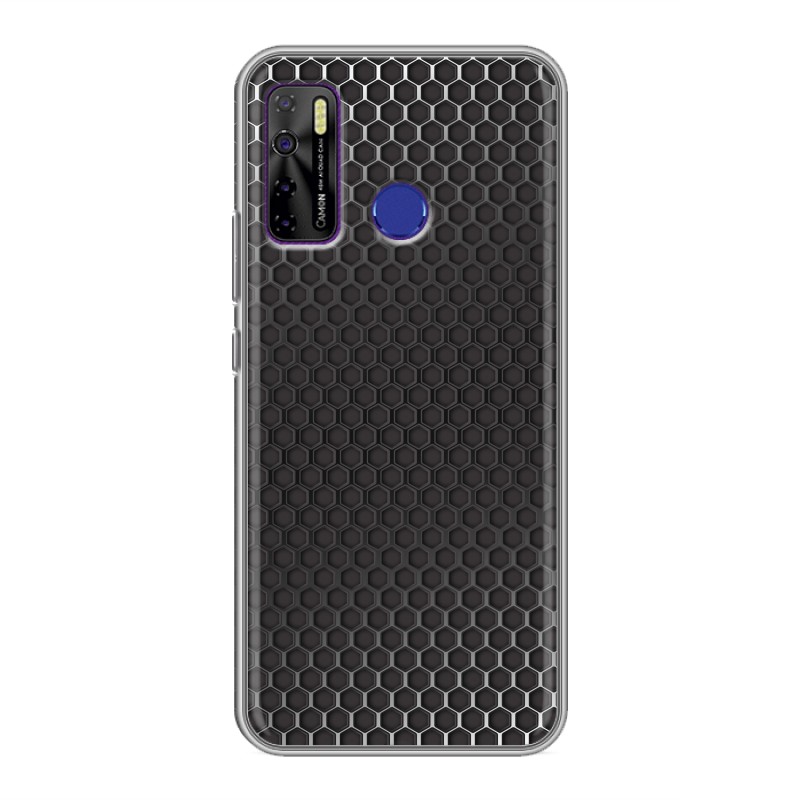 

Дизайнерский силиконовый чехол для Tecno Camon 15 Металл соты