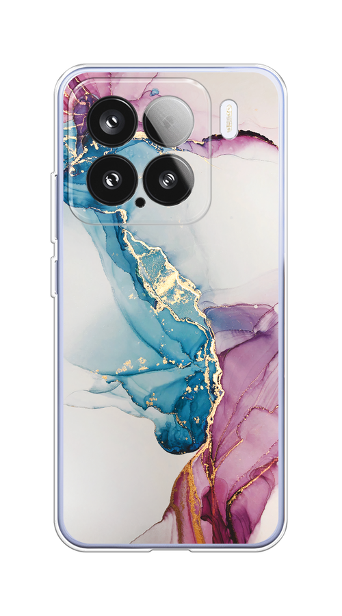 

Чехол на Xiaomi 15 Розовые разводы рисунок, Синий;розовый;золотистый, 323650-1