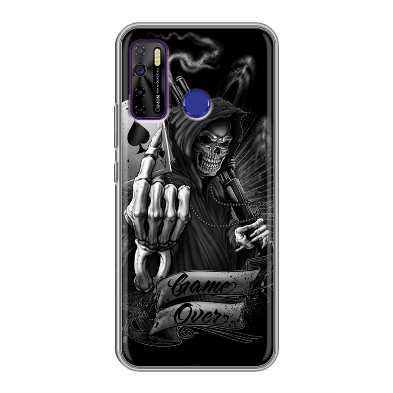 фото Дизайнерский силиконовый чехол для tecno camon 15 скелет и туз 100gadgets