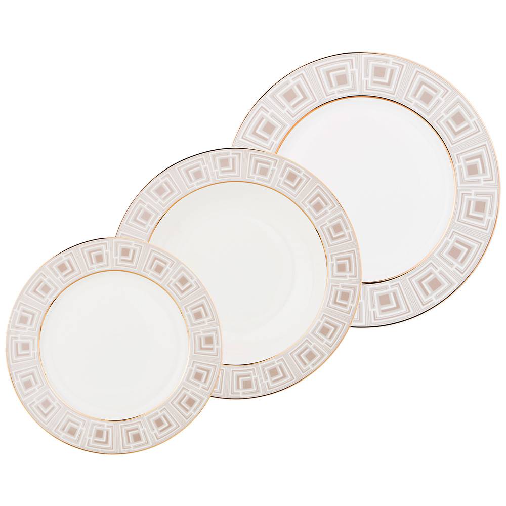 

Набор из 12 предметов на 4 персоны Тарелки Lefard Букингем 25.5см 23см 20.5см 115-324_, Бежевый