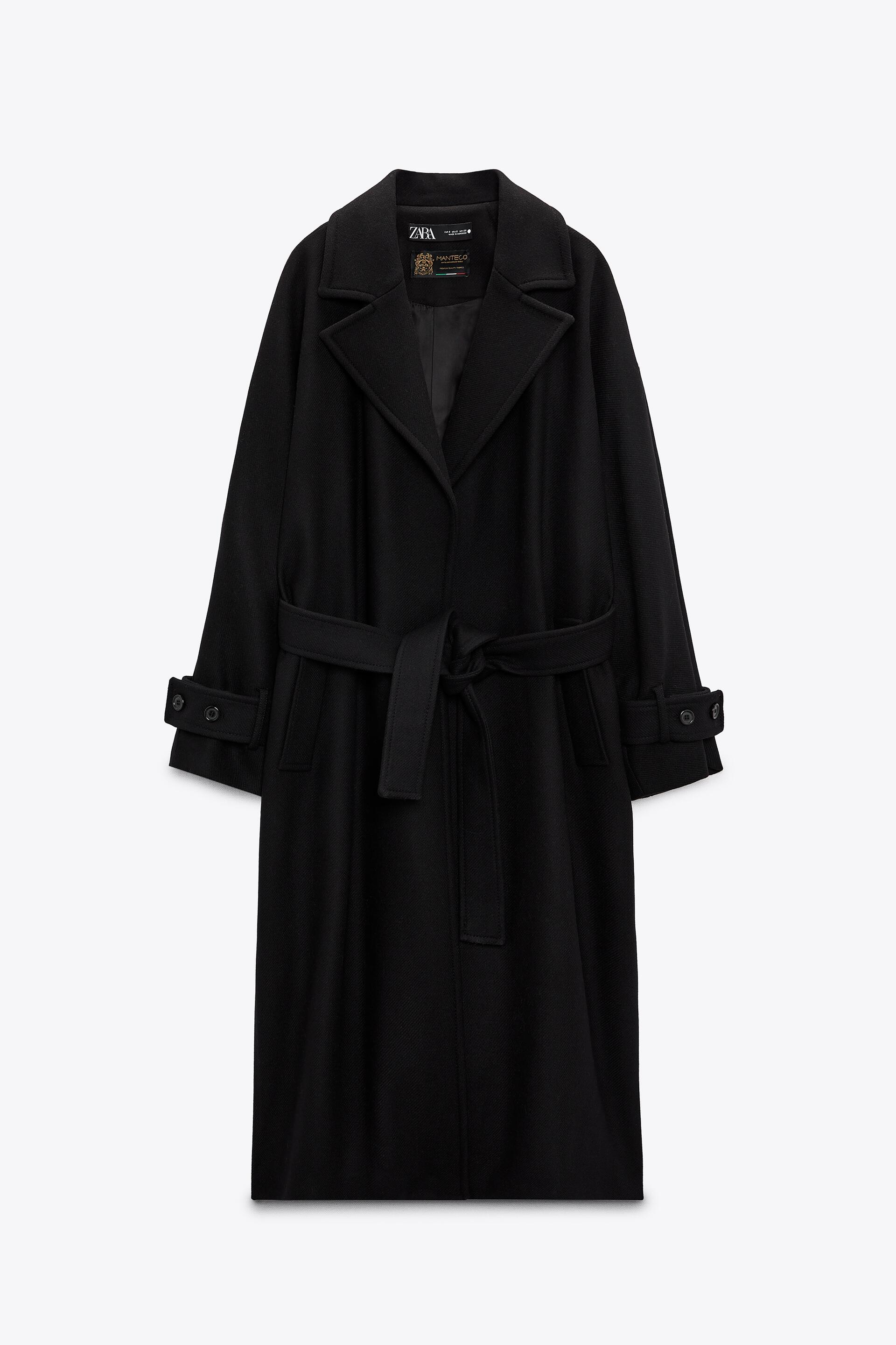 Пальто женское ZARA 08419744 черное L (доставка из-за рубежа)