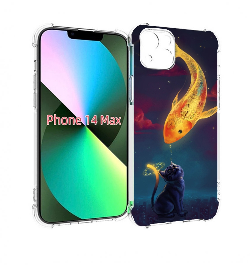 

Чехол MyPads золотая-рыбка-часовая для iPhone 14 Plus (6.7), Прозрачный, Tocco