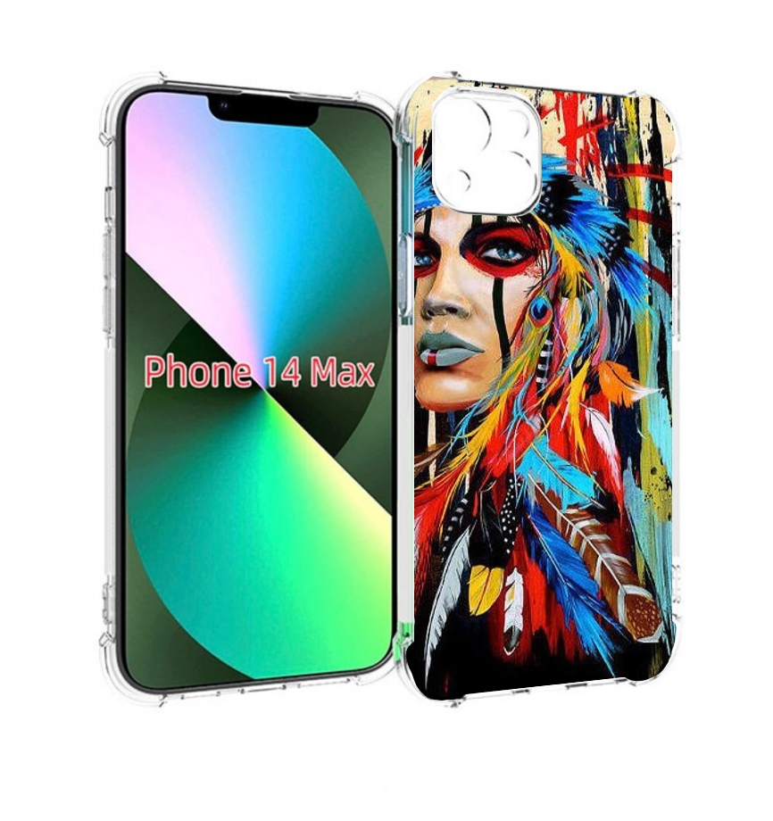 

Чехол MyPads индеец расписной для iPhone 14 Plus (6.7), Прозрачный, Tocco