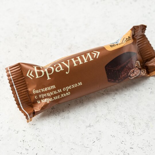 

Бисквит ВкусВилл Брауни с грецким орехом и карамелью 40 г