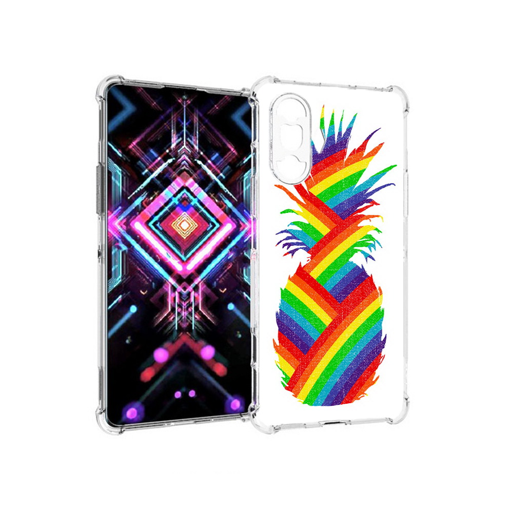 

Чехол MyPads Tocco для Xiaomi Poco F3 GT радужный ананас (PT172450.277.566), Прозрачный, Tocco