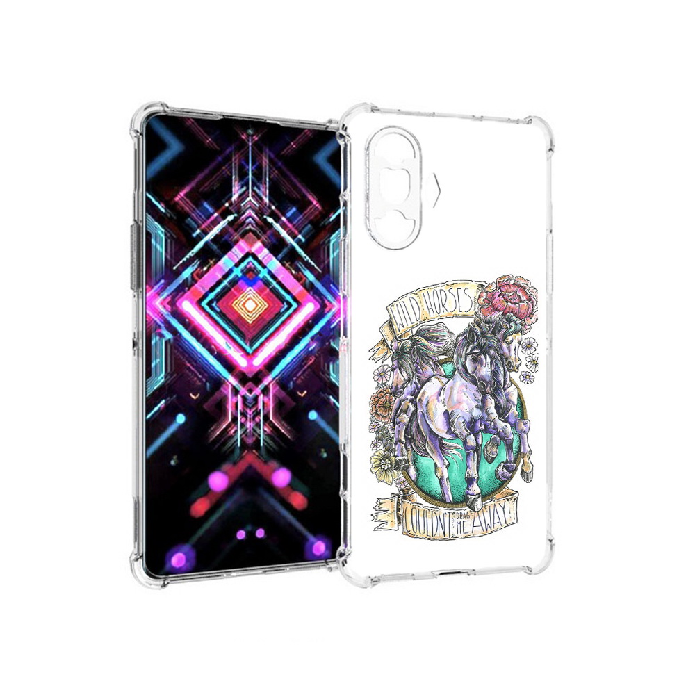 

Чехол MyPads Tocco для Xiaomi Poco F3 GT рисунок коней в цветах (PT172450.277.582), Прозрачный, Tocco