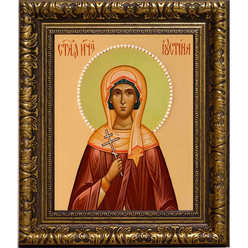 

Иустина Антиохийская, Никомидийская (Дамасская) мученица. Икона на холсте.