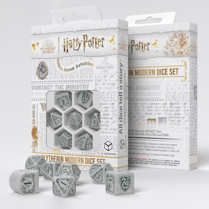 Набор кубиков для игр Q-Workshop Harry Potter - Slytherin Modern Dice Set White моноблок msi modern am242p 12m 470xru 23 8 white 9s6 ae0712 470