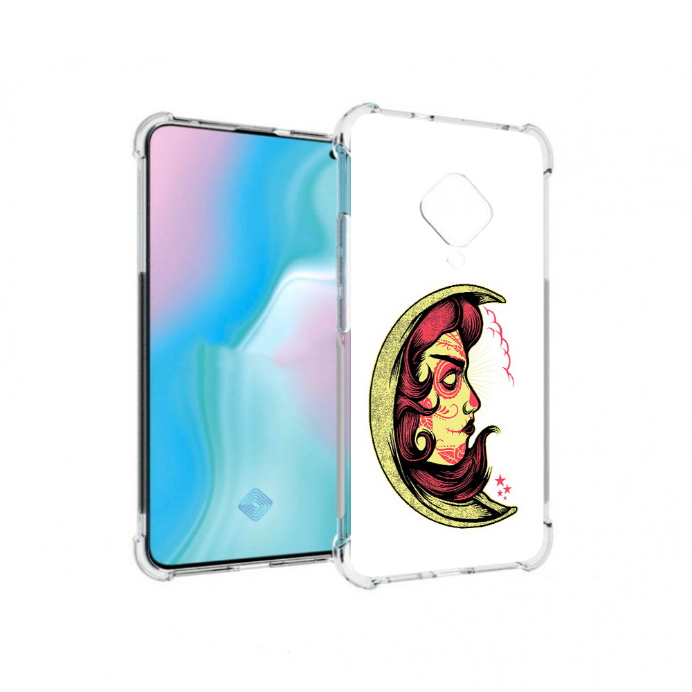 

Чехол MyPads Tocco для Vivo S5 желтый полумесяц с лицом девушки (PT226962.406.346), Прозрачный, Tocco