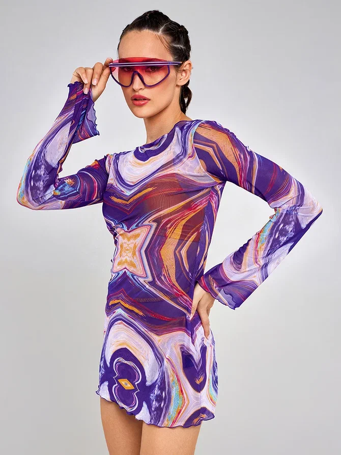 Пляжная туника женская ALZA ST0004 фиолетовая 44-46 RU