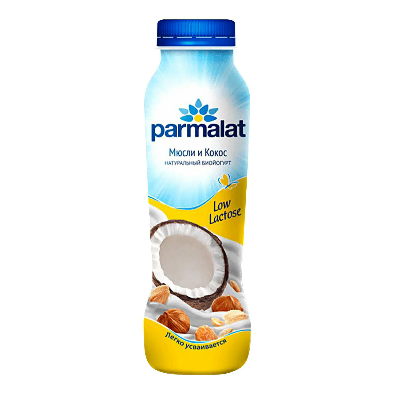 Биойогурт Parmalat Comfort питьевой безлактозный мюсли и кокос 290 г