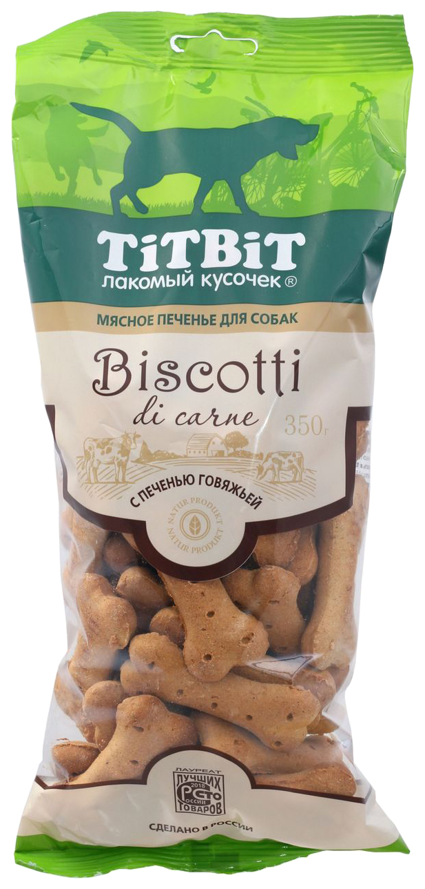 фото Лакомство для собак titbit biscotti печенье мясное, с рубцом говяжьим, 350 г (2 шт)