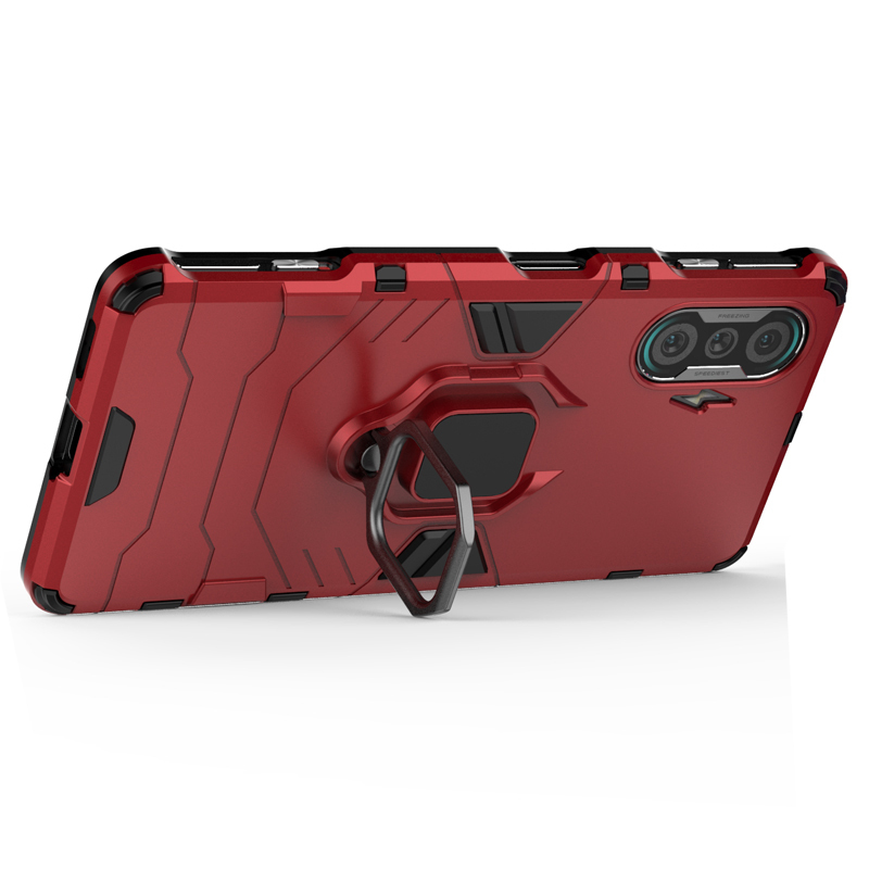 

Противоударный чехол с кольцом Panther Case для Xiaomi Poco F3 GT (красный)