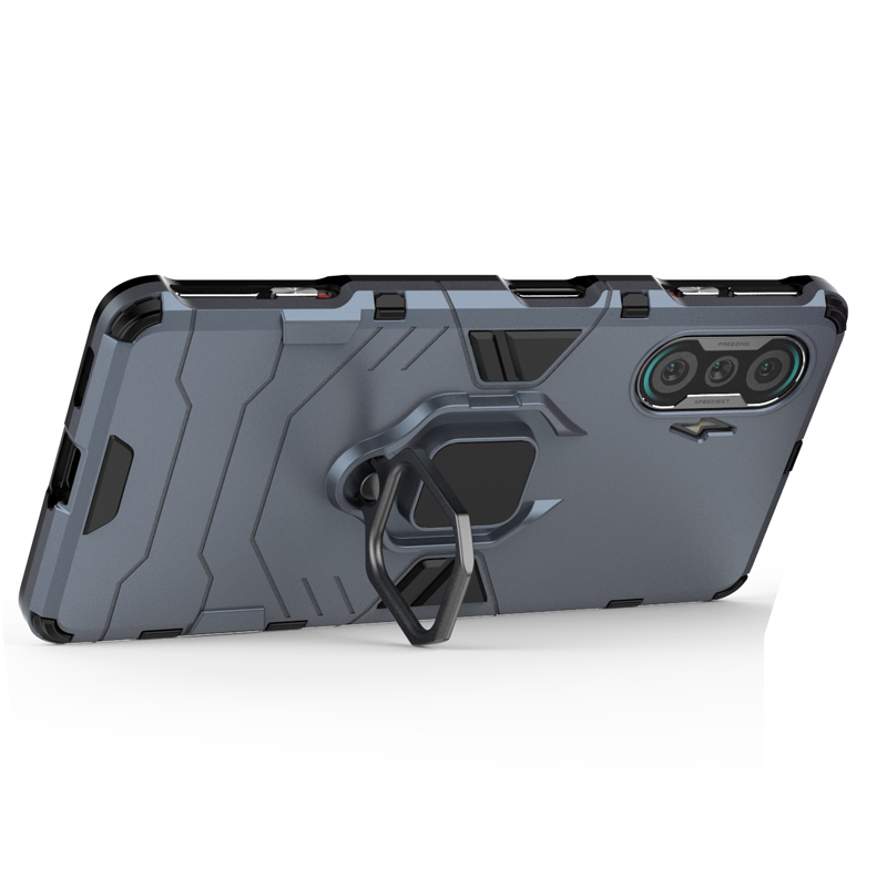 

Противоударный чехол с кольцом Panther Case для Xiaomi Poco F3 GT (синий)