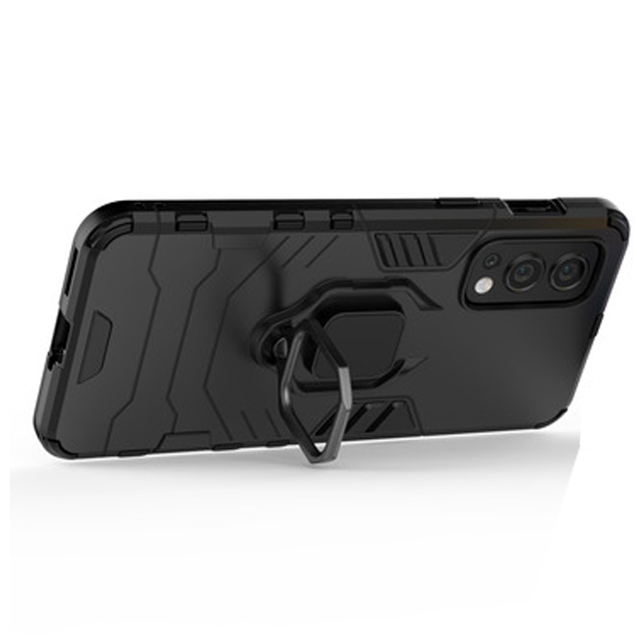 фото Противоударный чехол с кольцом panther case для oneplus nord 2 5g (черный) black panther