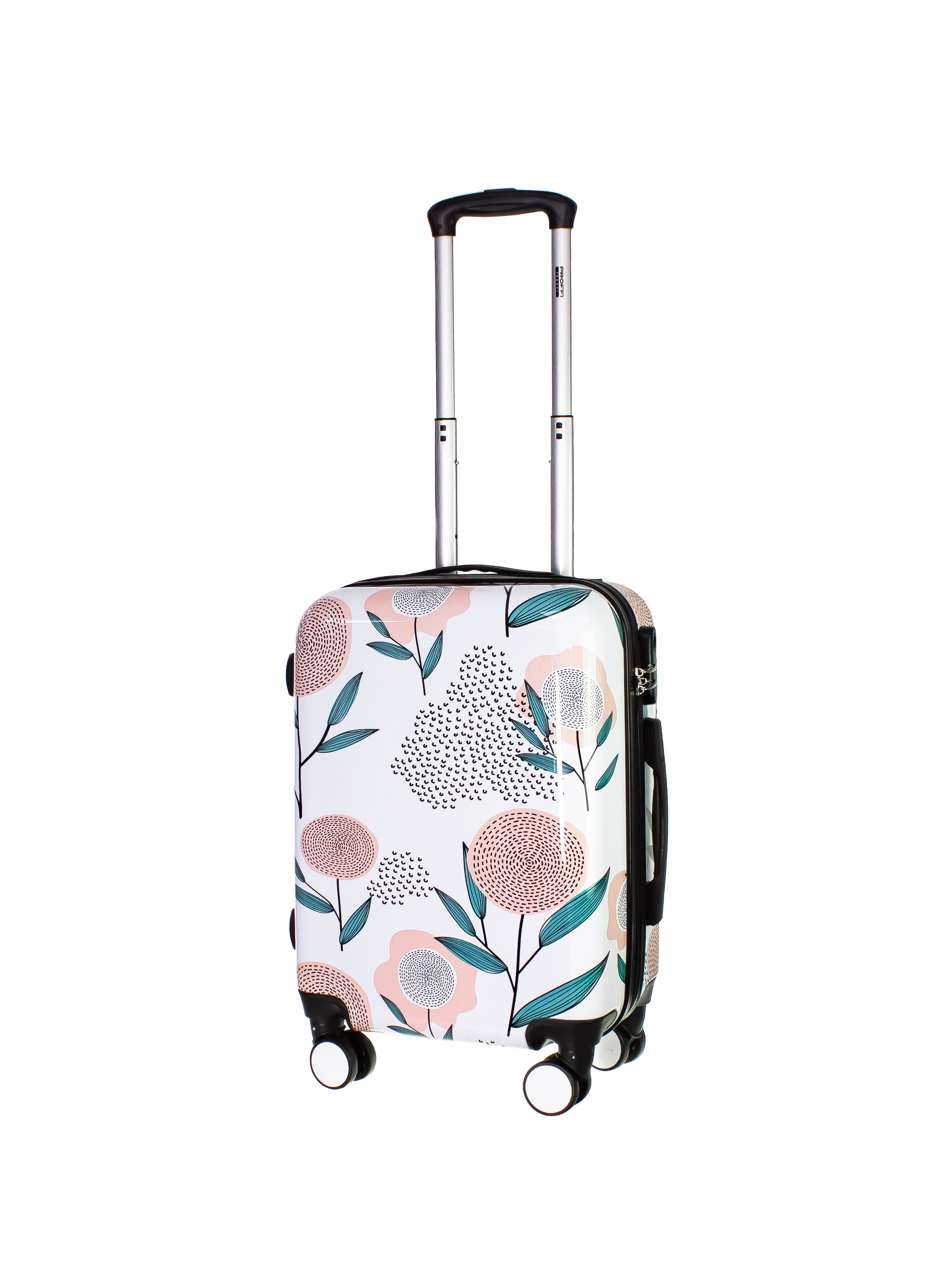 

Чемодан унисекс Proffi Panorama белый/бежевый/зеленый, Бежевый;белый;зеленый, Panorama