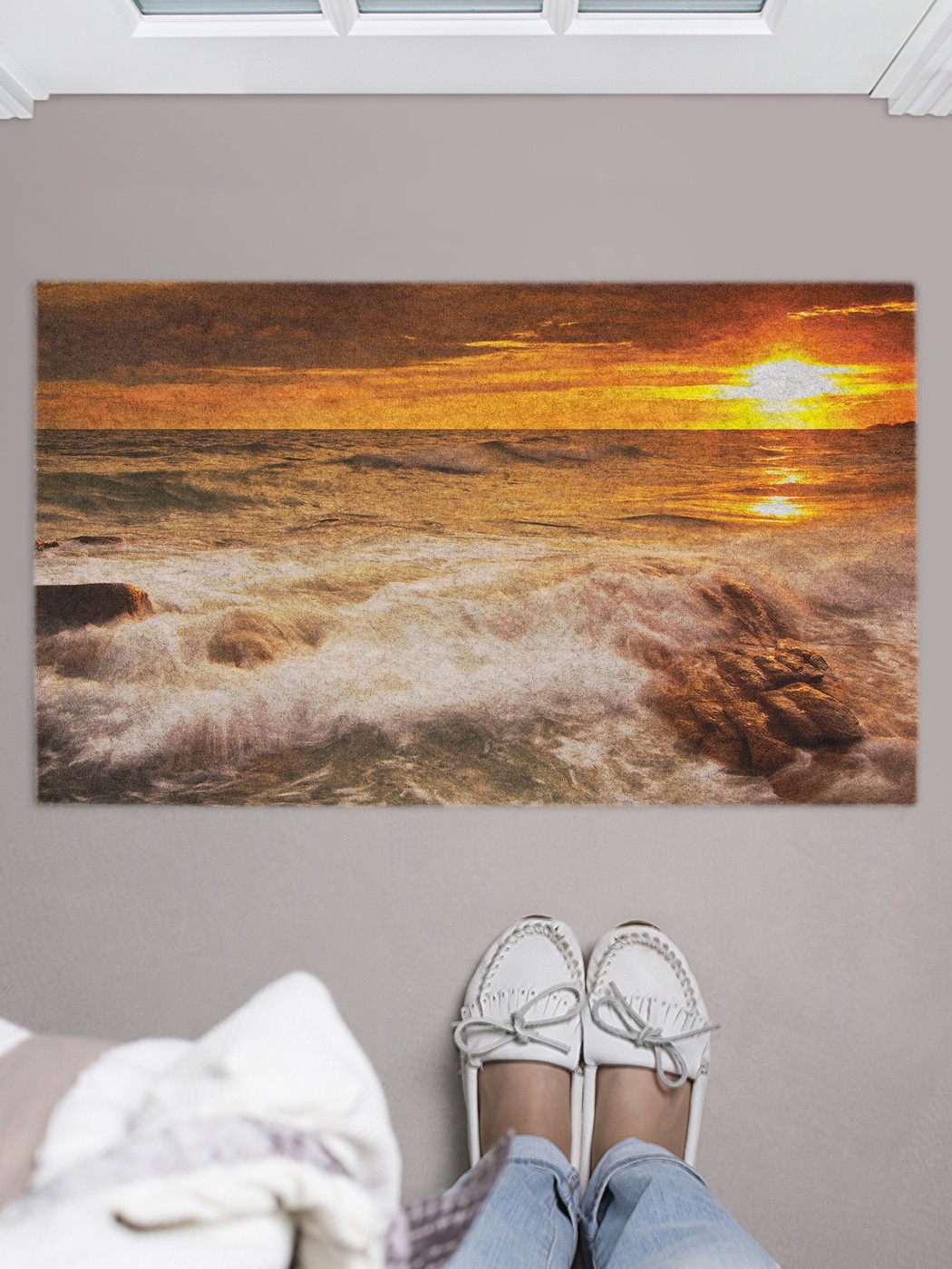 

Придверный коврик в прихожую для обуви, на резиновой основе, 75x45 см door_10348 JoyArty