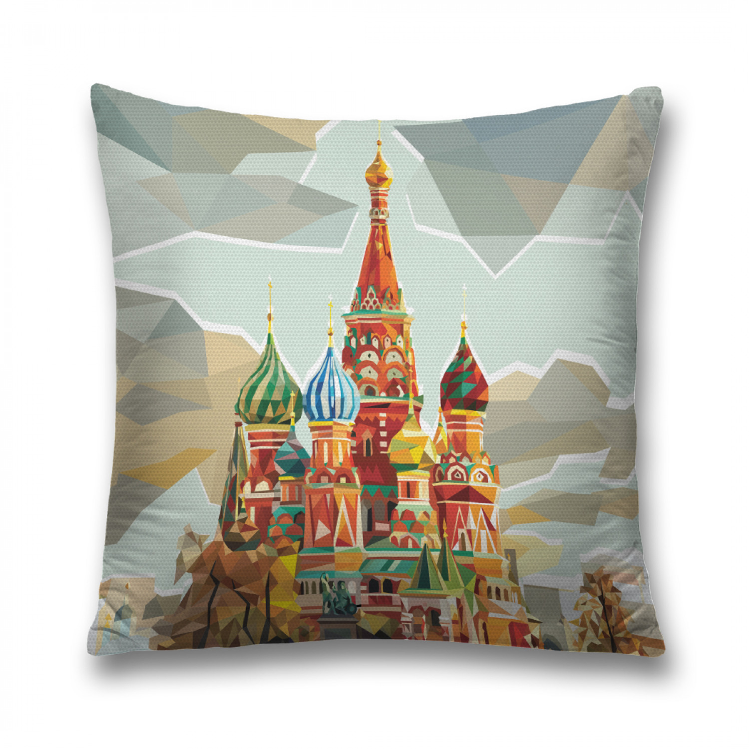 

Наволочка декоративная JoyArty "Полигональный собор" на молнии, 45x45 см, Полигональный собор
