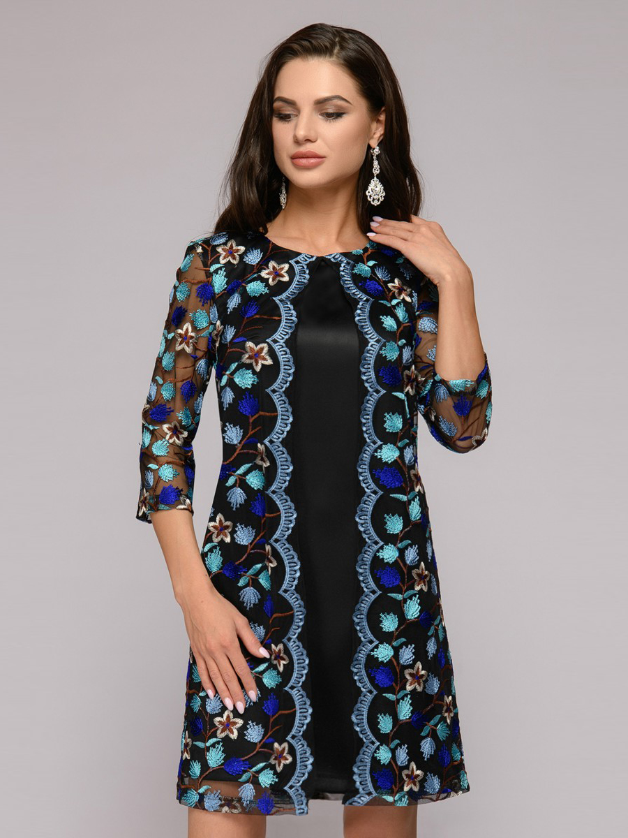 

Платье женское 1001dress DM01419FL черное 52 RU, DM01419