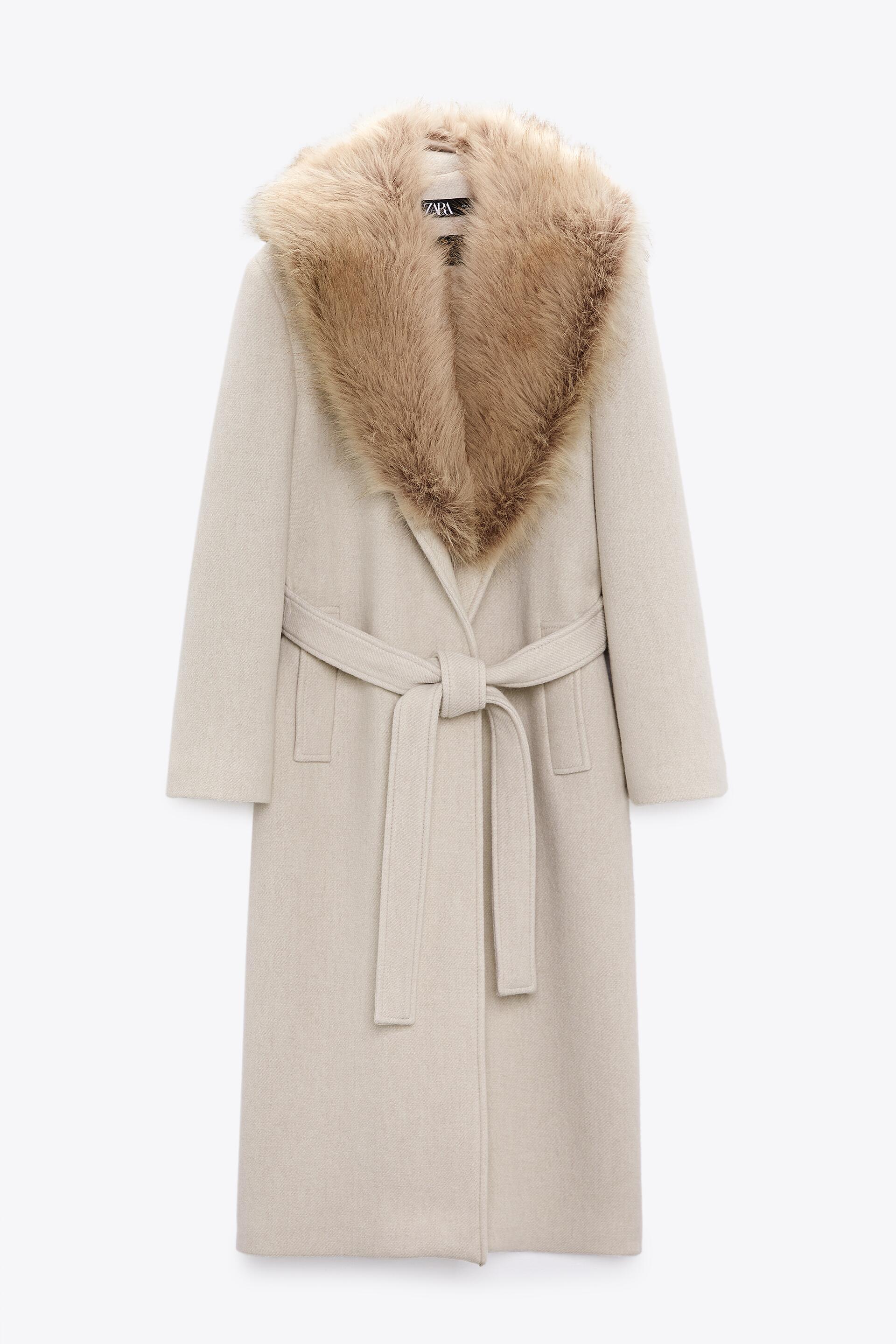 Пальто женское ZARA 08544751 белое XL (доставка из-за рубежа)