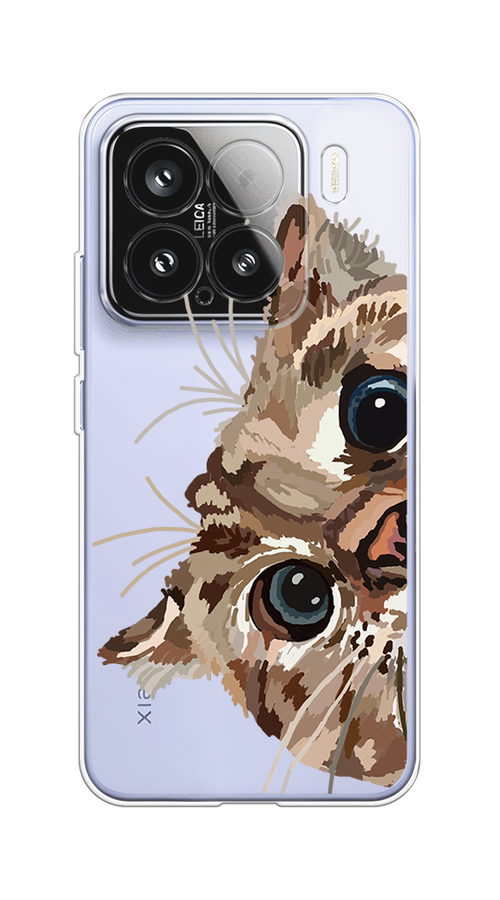 

Чехол на Xiaomi 15 Любопытный кот, Коричневый;синий;черный, 323650-1