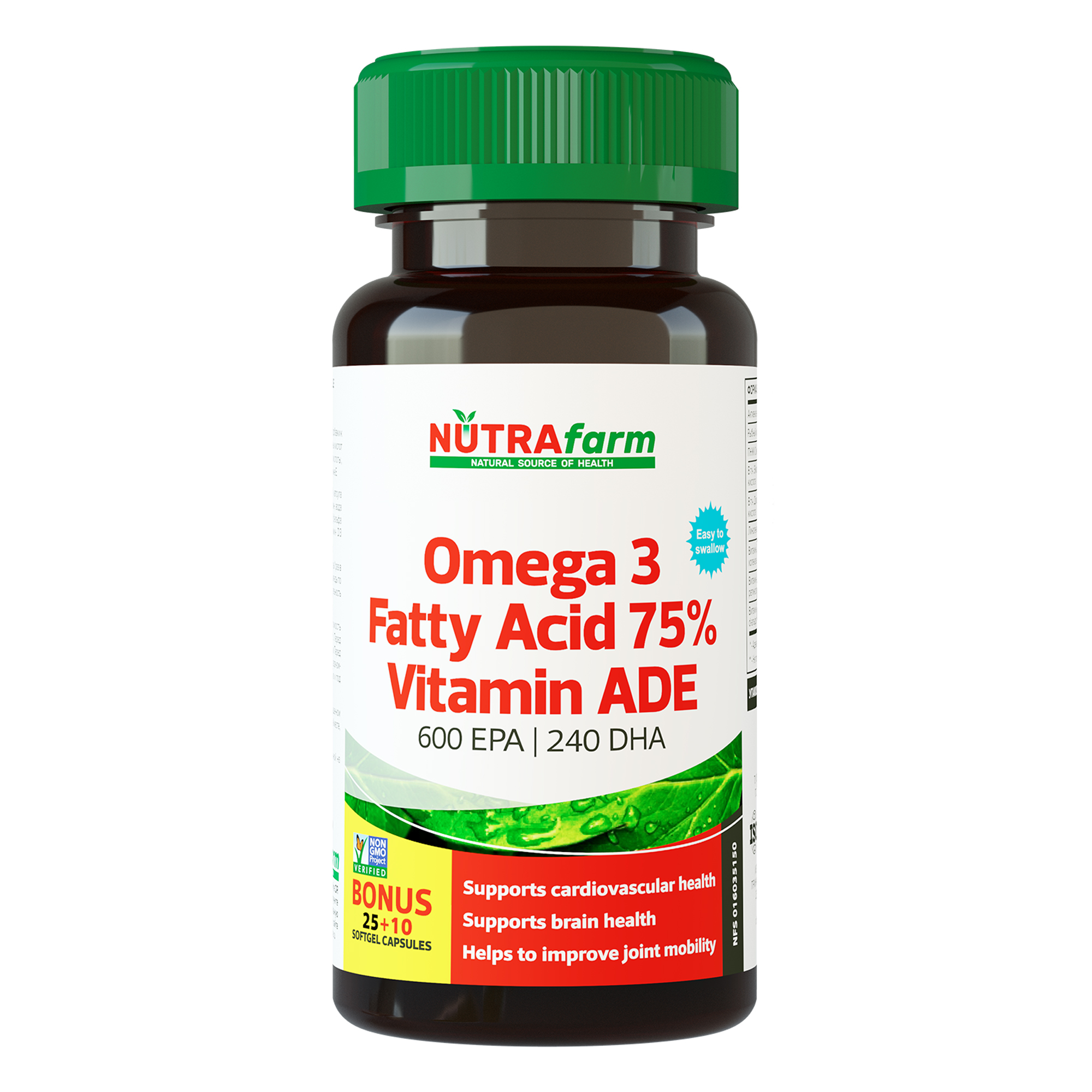 

OMEGA 3 75%+ Витамины АДЕ NUTRAFARM капсулы 1500 мг 35 шт.