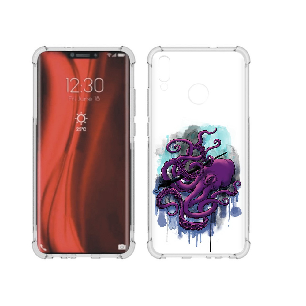 

Чехол MyPads Tocco для Honor 8X фиолетовый осьминог (PT118984.69.658), Tocco