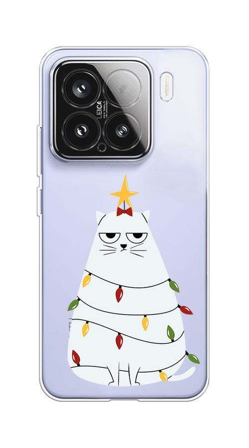 

Чехол на Xiaomi 15 Котик в гирлянде, Белый;красный;желтый, 323650-1