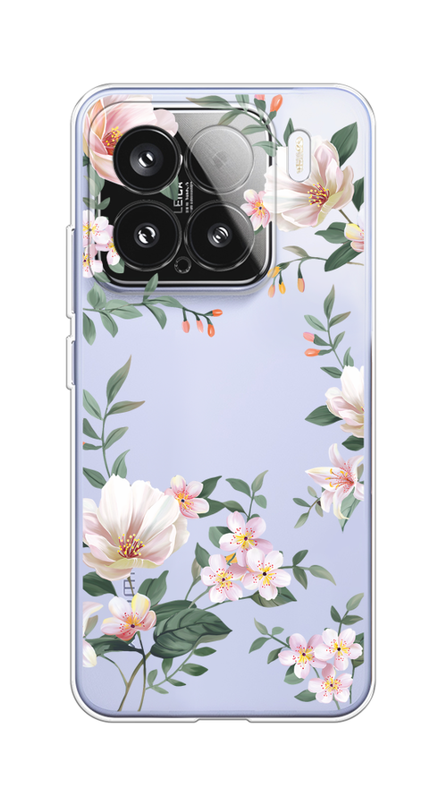 

Чехол на Xiaomi 15 Beautiful white flowers, Бежевый;зеленый, 323650-1