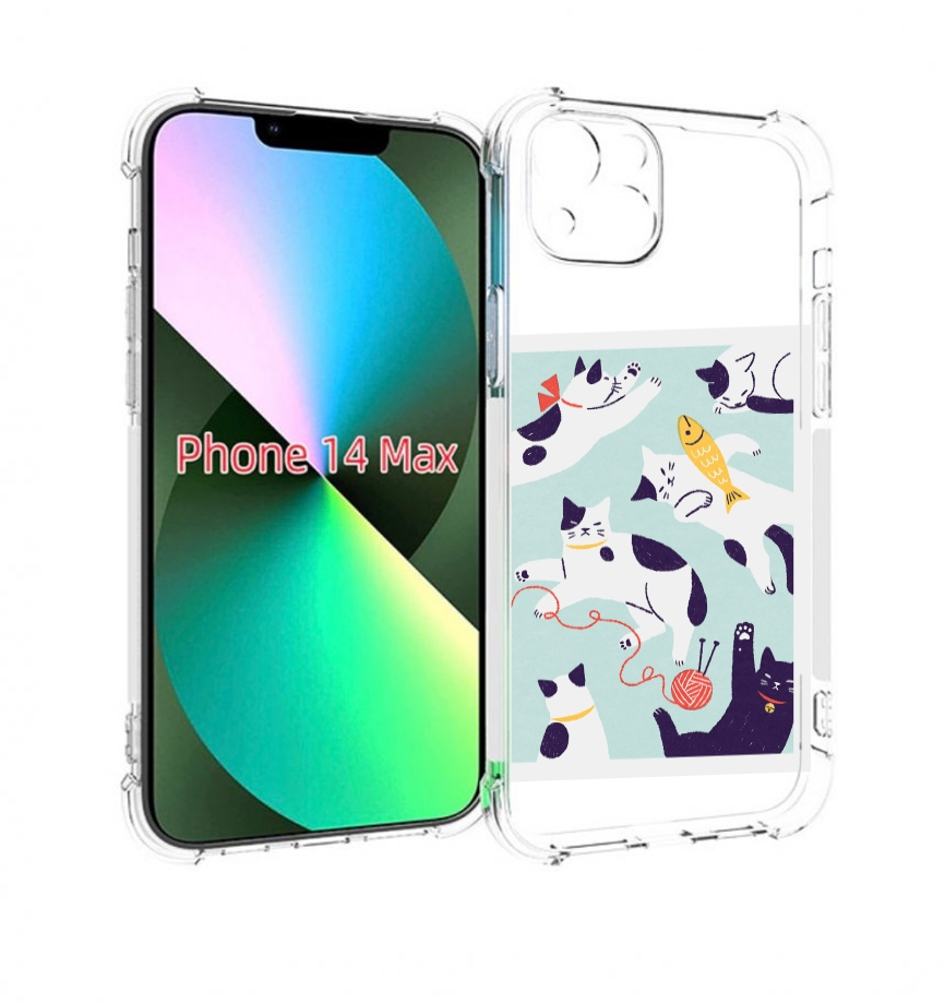 

Чехол MyPads коты-с-клубками для iPhone 14 Plus (6.7), Прозрачный, Tocco