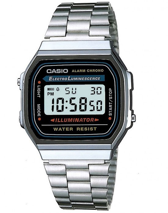 

Наручные часы унисекс Casio A168WA-1W серебристые, A168WA-1W