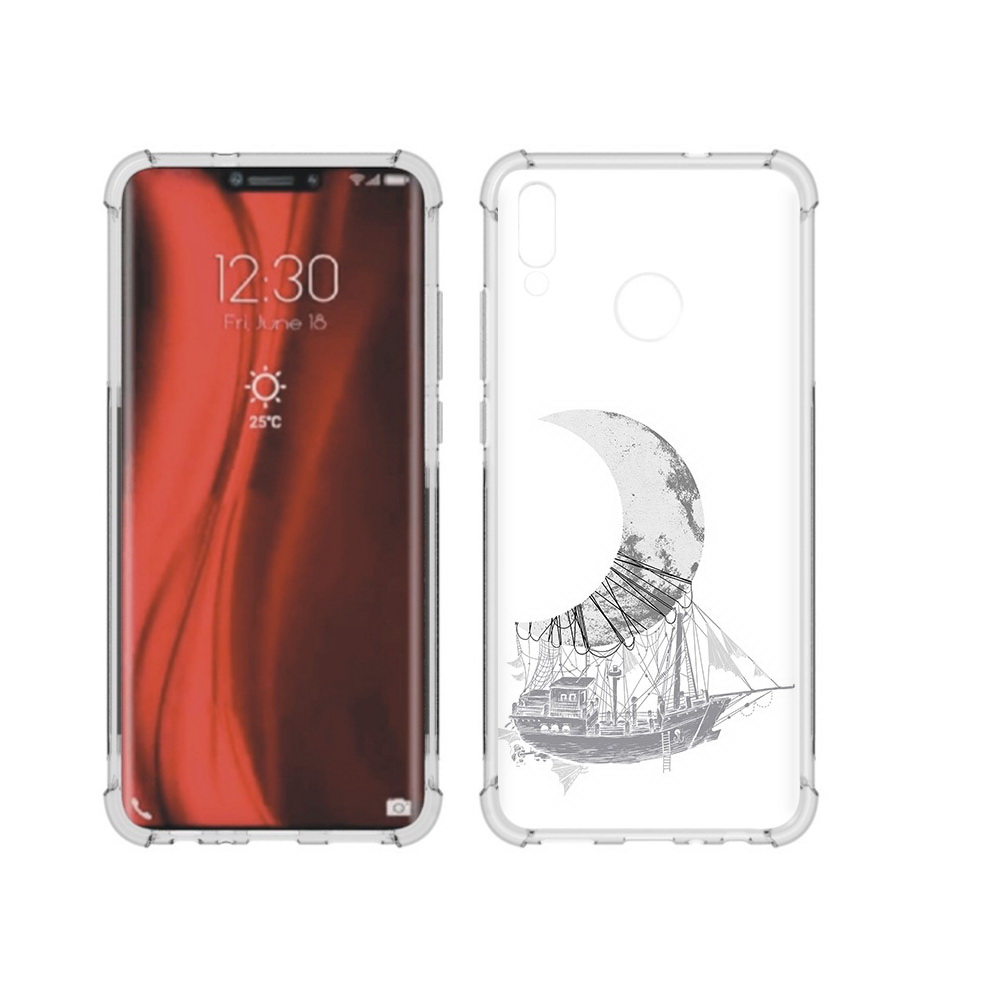 

Чехол MyPads Tocco для Honor 8X черно белый корабль полумесяц (PT118984.69.684), Tocco