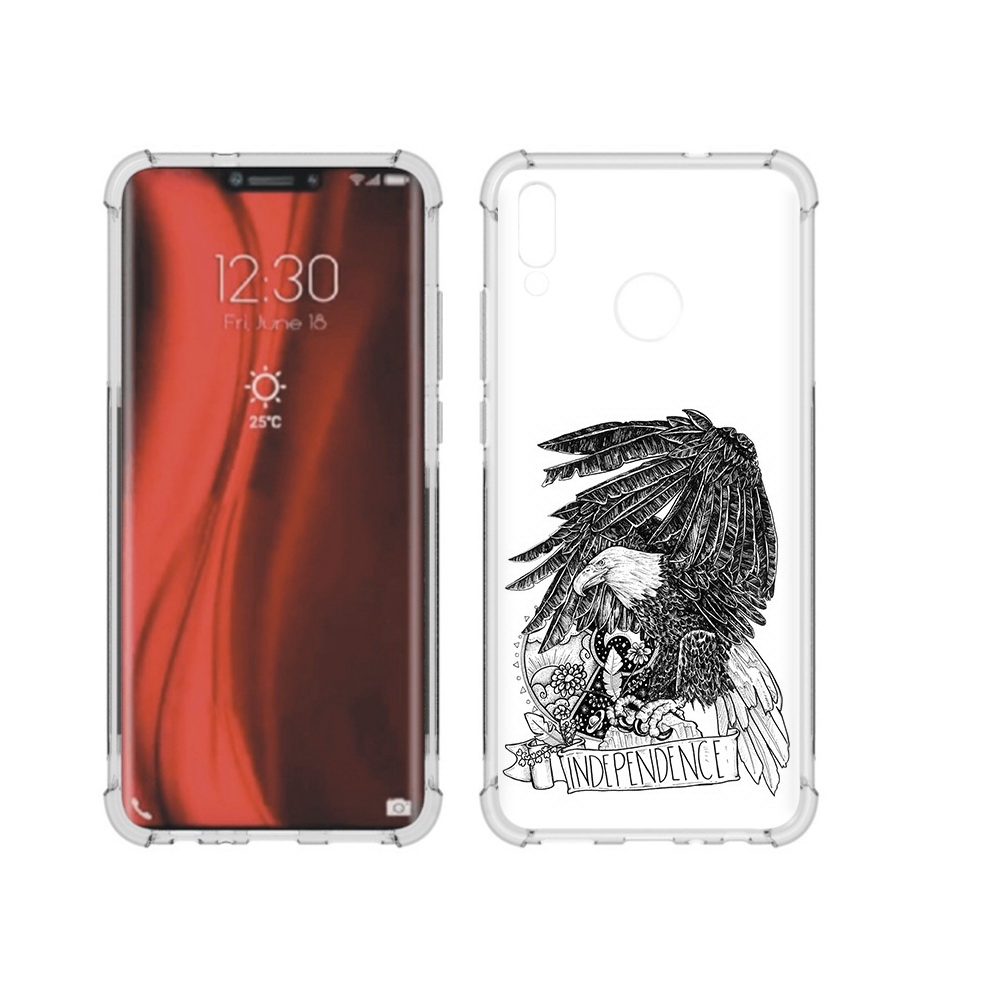 

Чехол MyPads Tocco для Honor 8X черно белый сокол (PT118984.69.688), Tocco